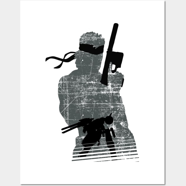 Solid Snake silhouette Wall Art by InfinityTone